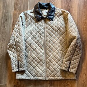 Spiegel Quilted Beige Jacket with Dark Collar